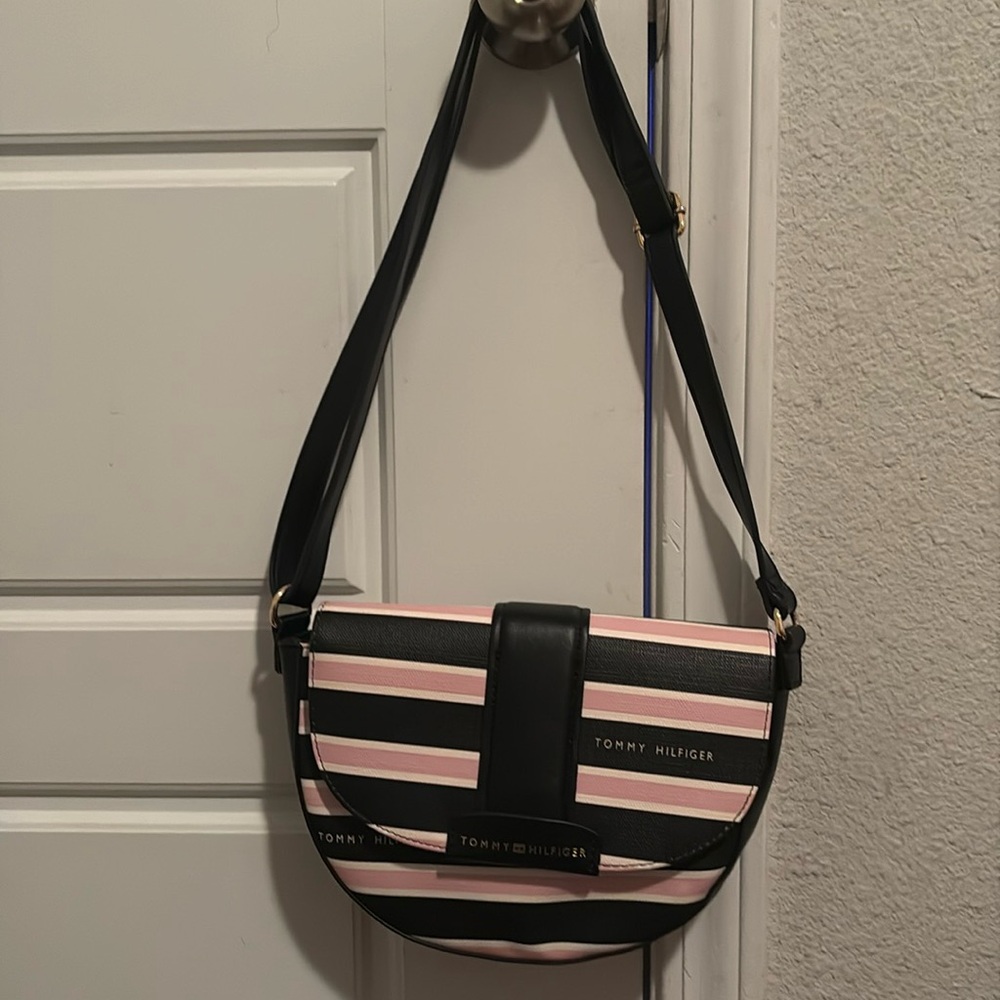 Pink and black Tommy Hilfiger purse